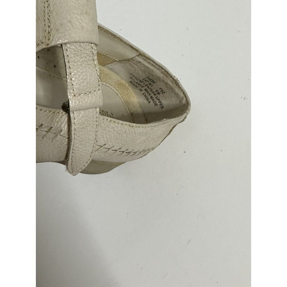 Mushrooms Vintage Woven Leather‎ Women’s Maryjane Comfort Loafers 8M Cream Color - Picture 7 of 7